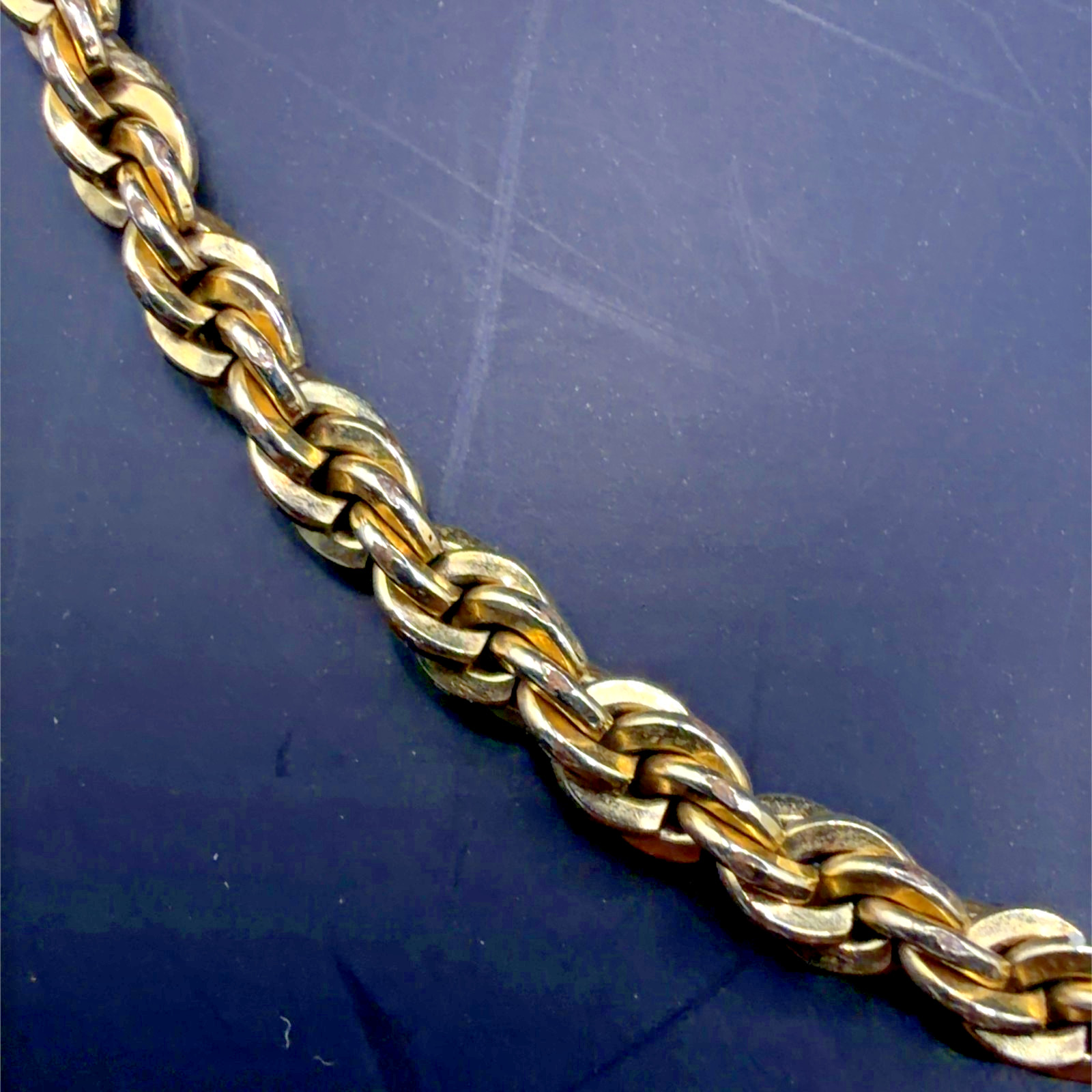 Vintage 25 Inch 12K Gold Filled 3.7 mm Rope Chain, 24.5 Grams