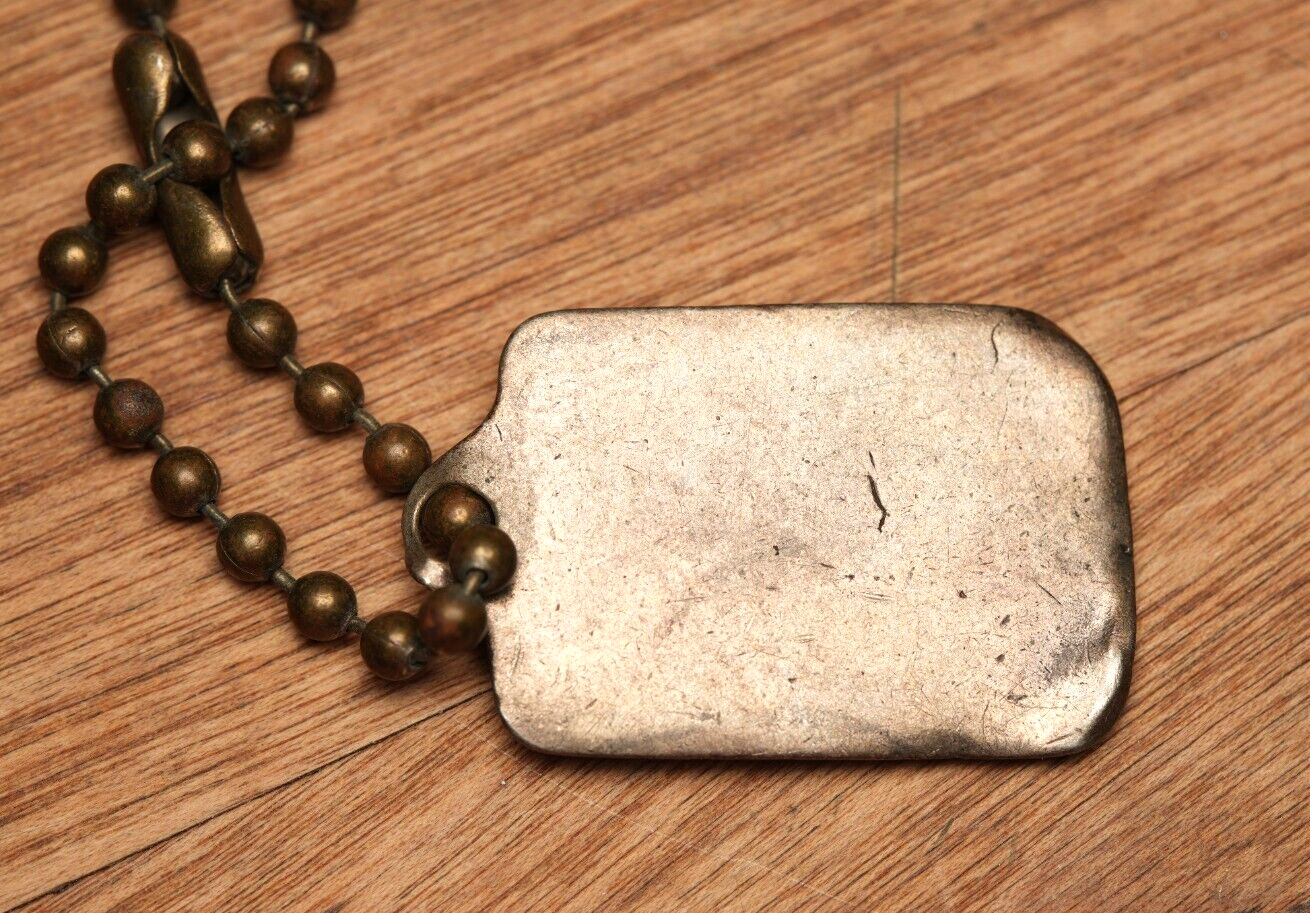 Woman Weaving Charm Dog Tag Silver Tone Vintage