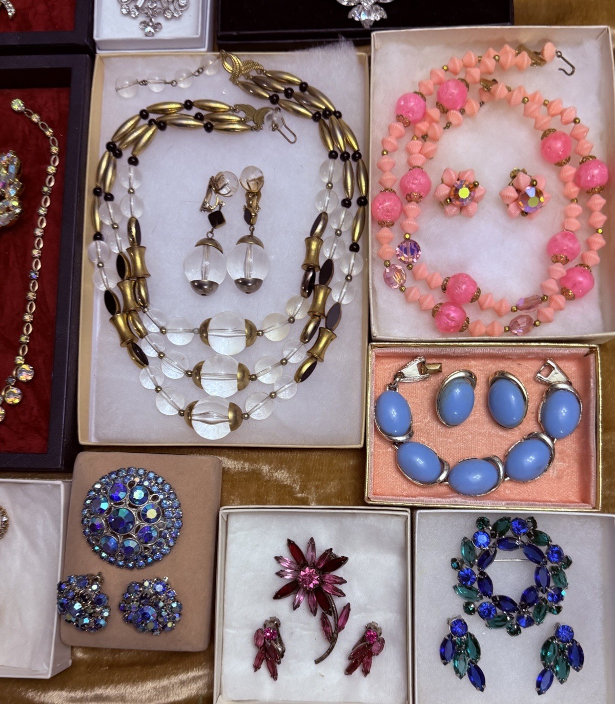 Vintage Rhinestone Jewelry Lot Haskell Weiss Juliana Crown Trifari Givenchy +