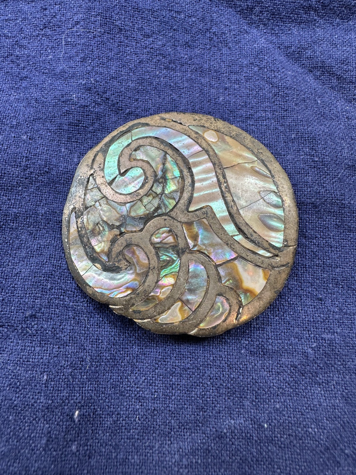 Vintage Mexico Abalone Pendant/Brooch Pin – Sterling Silver