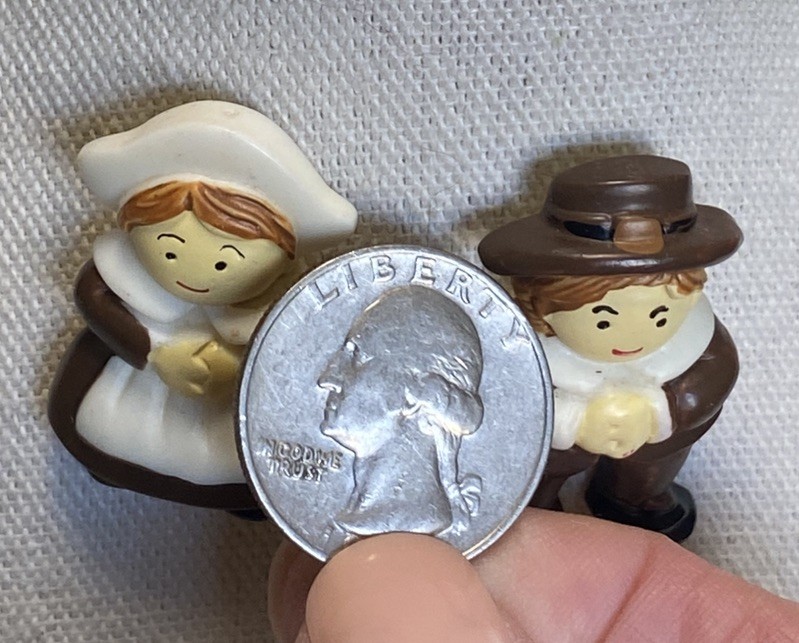 Vintage Earrings Thanksgiving Pilgrims Pierced Post Back