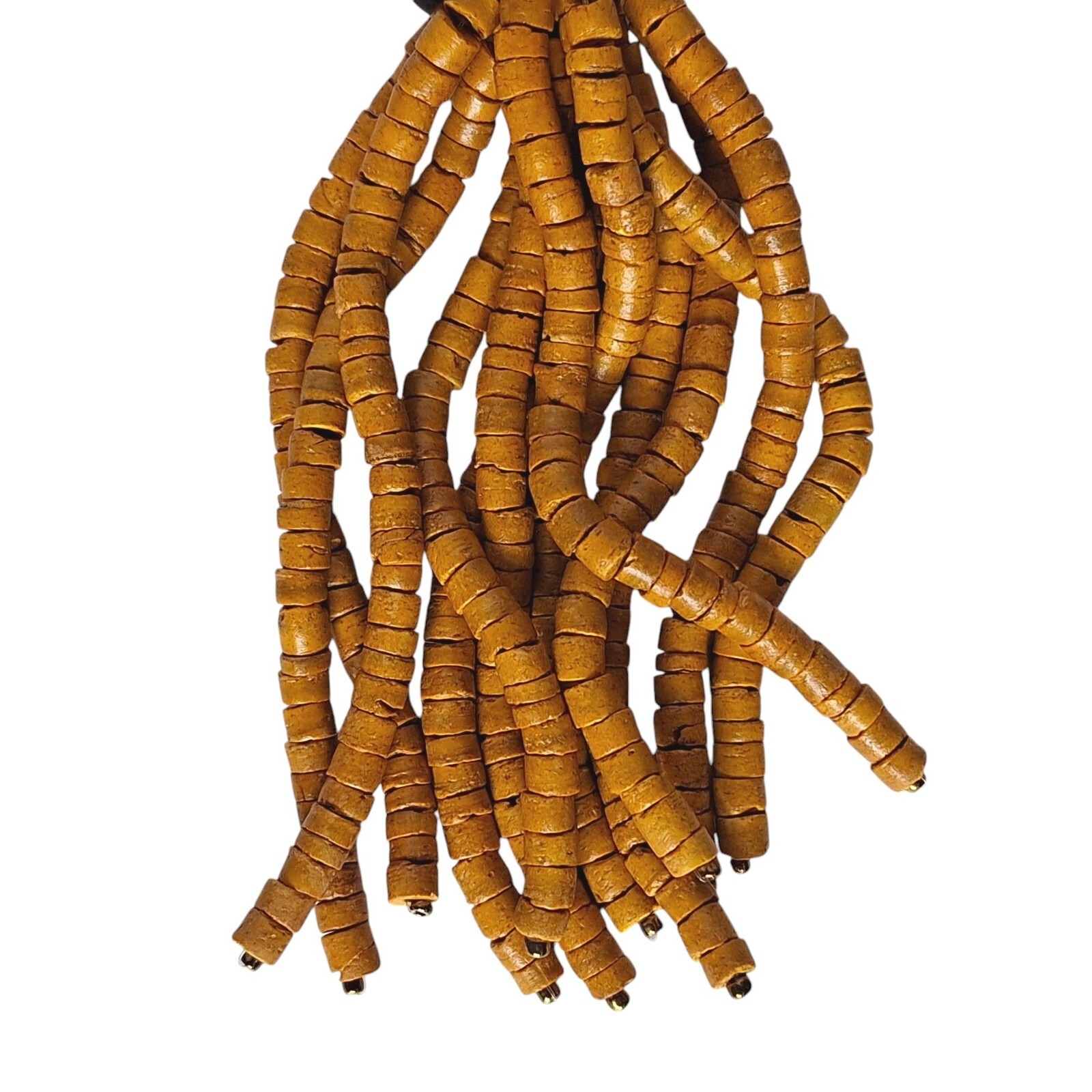 Vintage African Wooden Beaded Tribal Necklace Womens Costume Jewelry