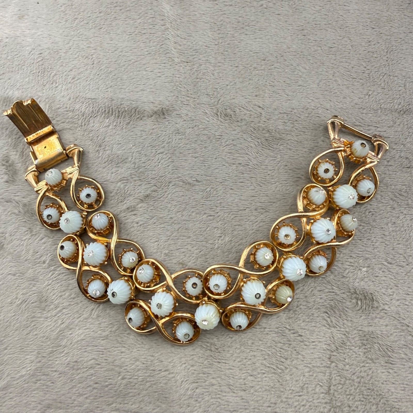 Vintage Florenza Bracelet Gold Tone Signed 7”