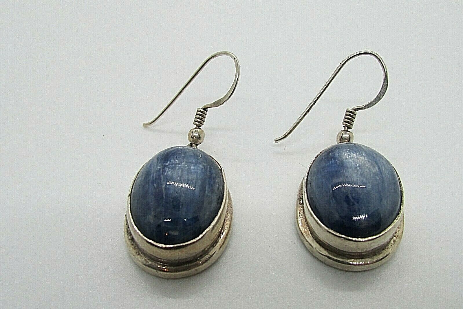 VINTAGE SOUTHWEST N A BLUE TOPAZ DANGLE EARRINGS STERLING