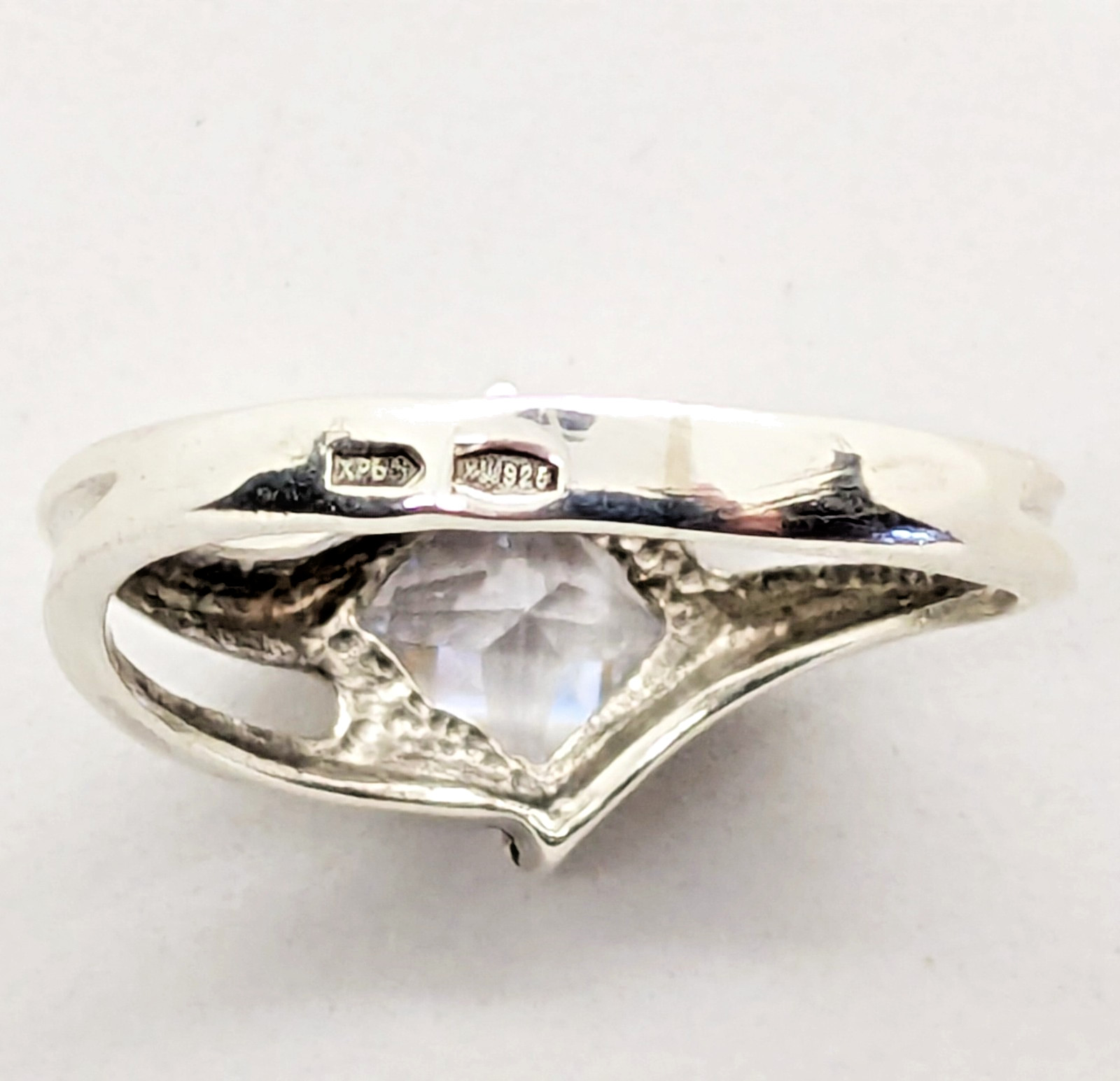 Vintage Elegant RING Silver 925 with Chic Bright Stone -size: 9.25US (19mm)| #25