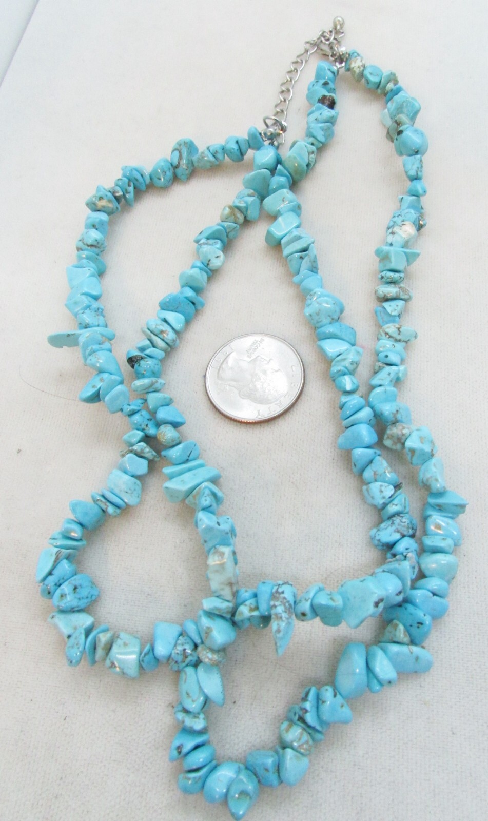 VINTAGE SOUTHWEST N A 2 STRAND TURQUOISE NUGGET NECKLACE–PRICE REDUCED—