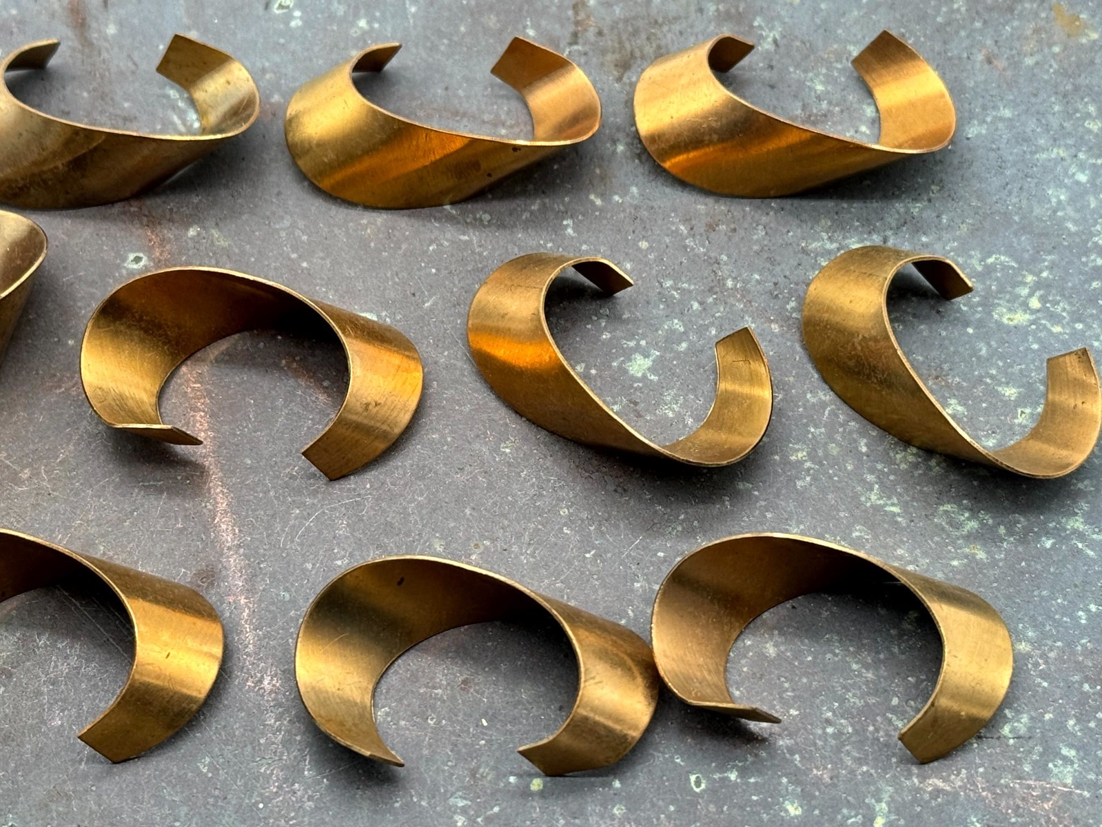 Vintage Brass Large Curls Jewelry Stamping Lot of 13