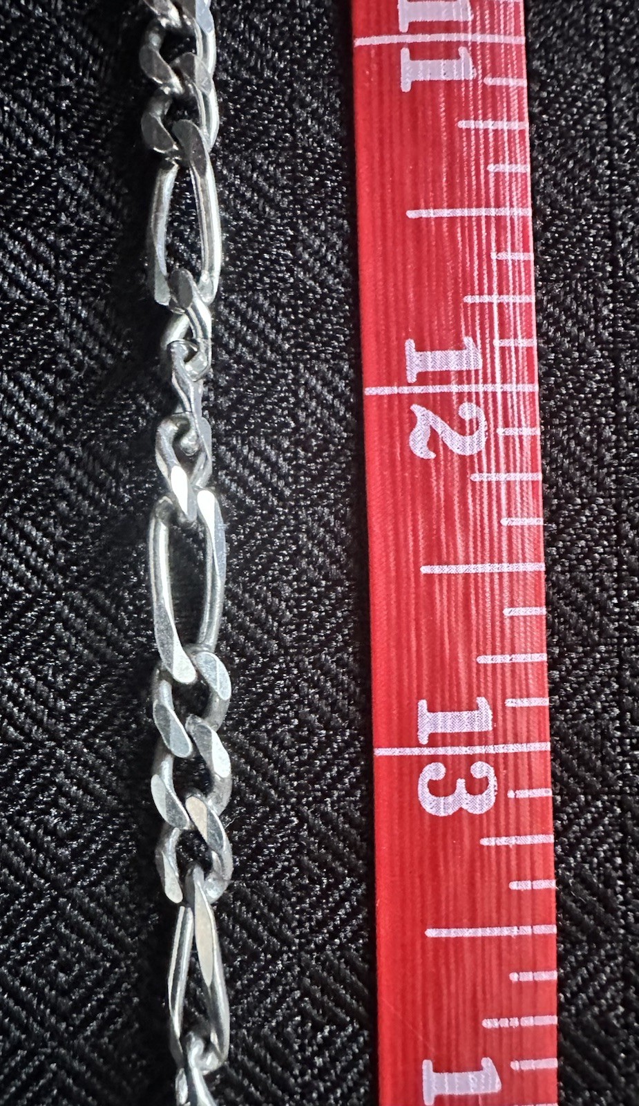 Vintage 925 Italy Silver Figaro Link 20” Necklace 24 grams by ka 1772