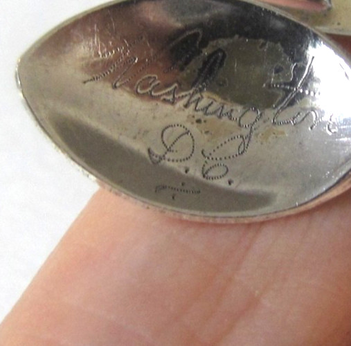 Vintage Sterling Silver Spoon Fork Brooch Pin Set Washington DC Souvenir 2.5″ SB