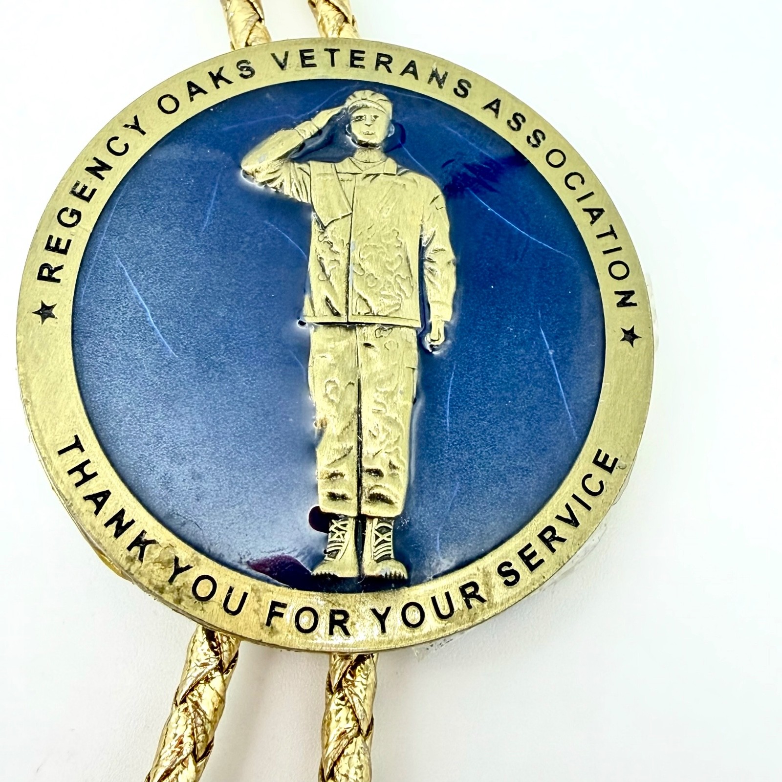 Vtg Military Veteran Thank You For Your Service Bolo Tie