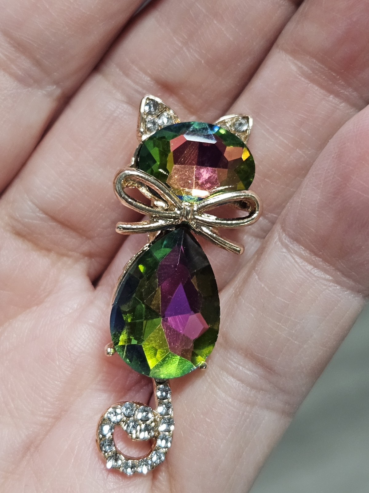 Bright Colorful Cat Brooch Great Mother’s Day Gift