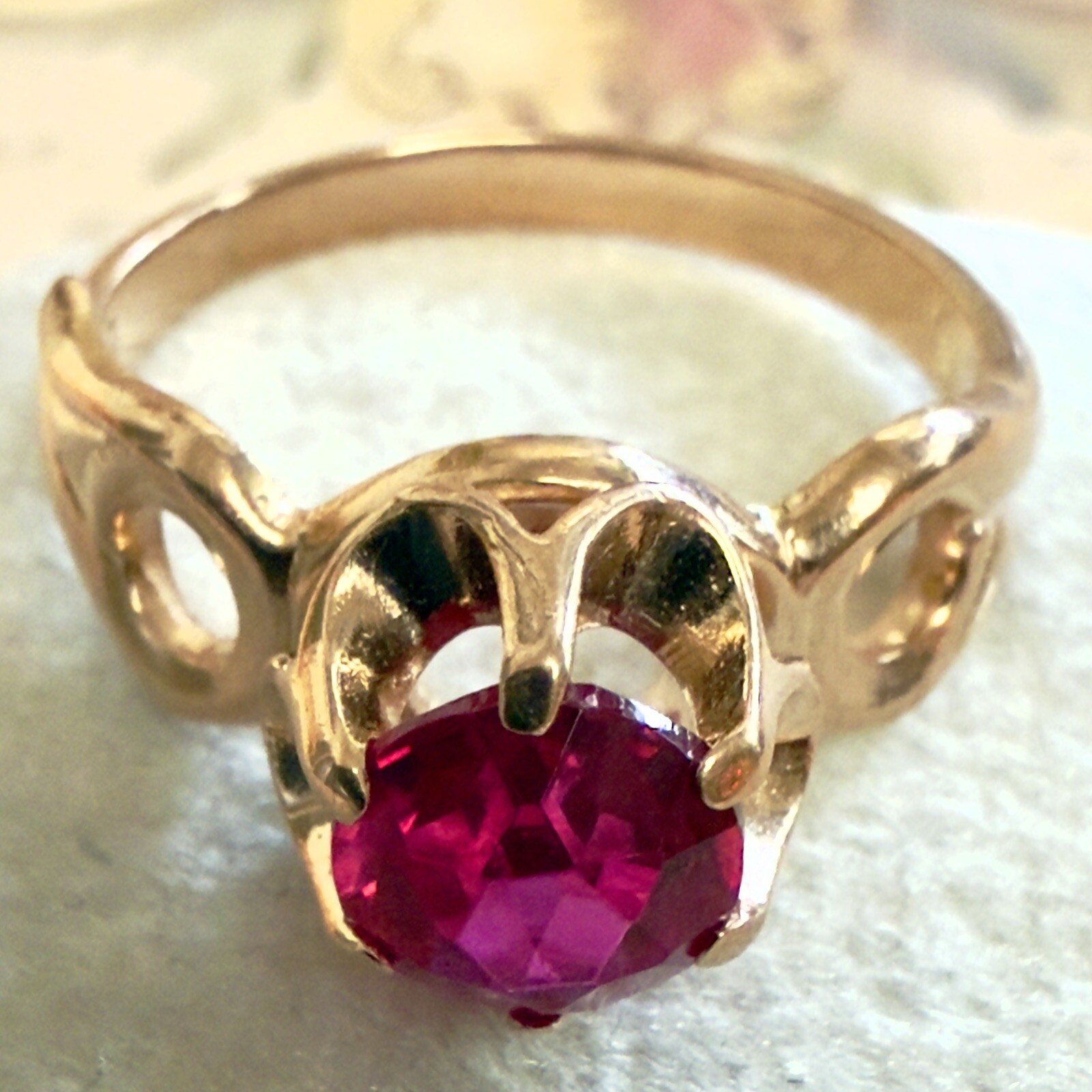 Size 6 – Fabulous Vintage 583 14k Rose Gold Ring – East European USSR Era #1591