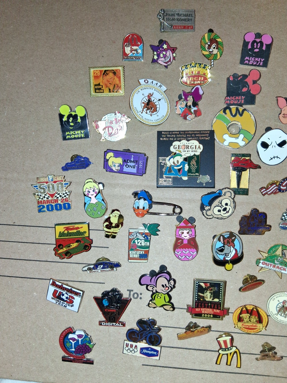 Huge Lot 100 Vintage Pins McDonald’s Racing Faux Disney And More