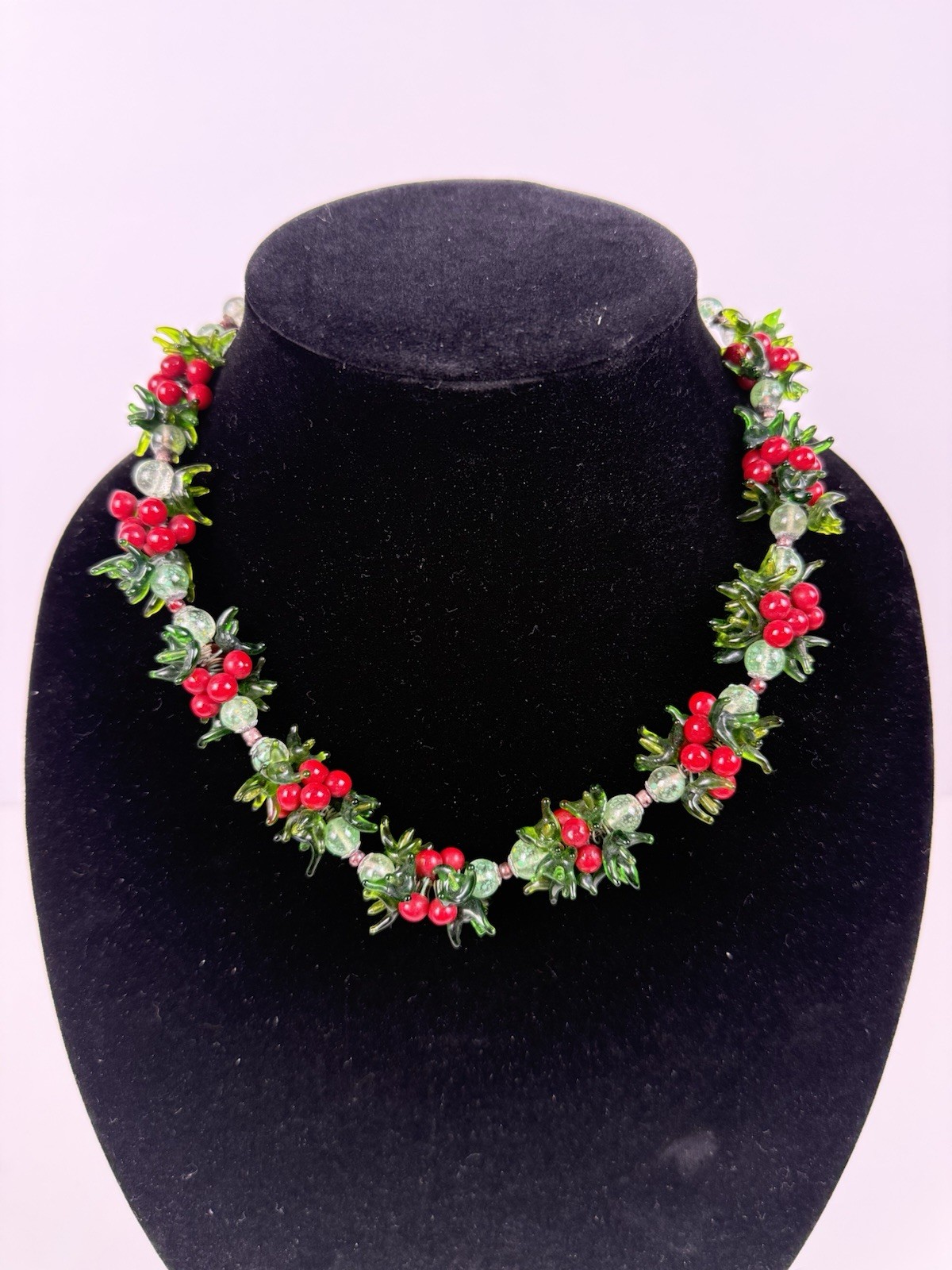 Vintage 1950’s Venetian Murano Glass Multi Color FRUIT SALAD Cluster Necklace