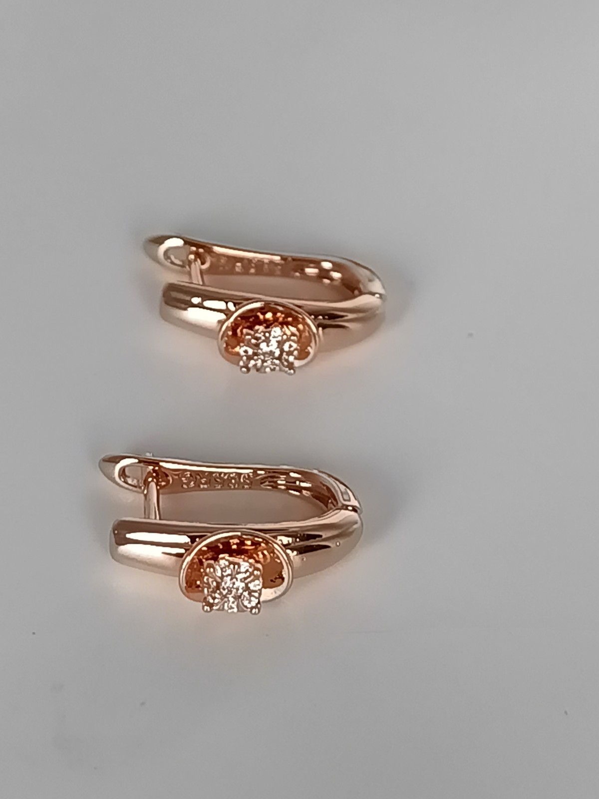 Vintage 1990-s 14 Ct Rolled Gold Zircons Earrings-Hallmarked 585 RG