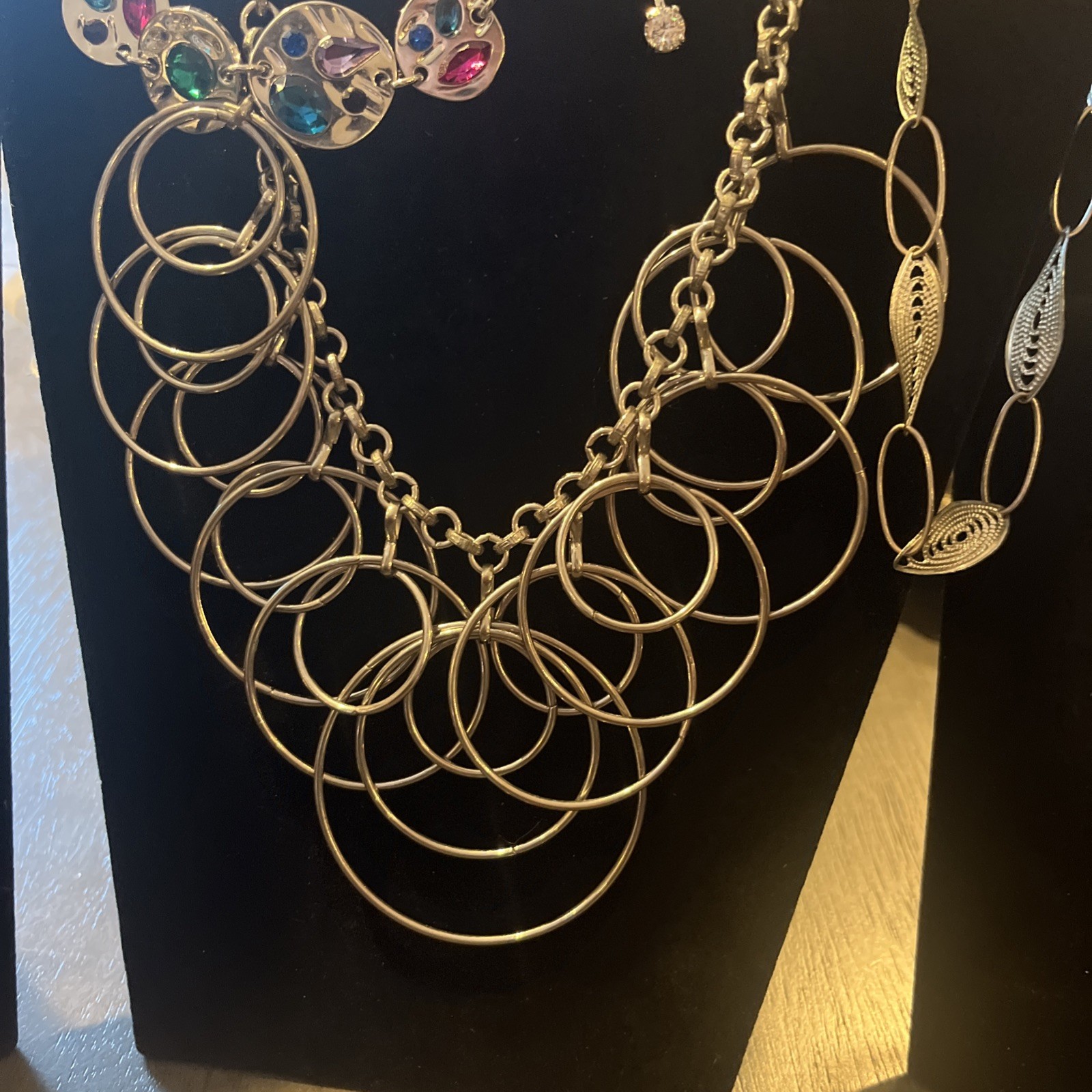 Jewelry Lot Silver Tone Necklaces Bracelets Metal Estate Finds 22pc Vtg To Now