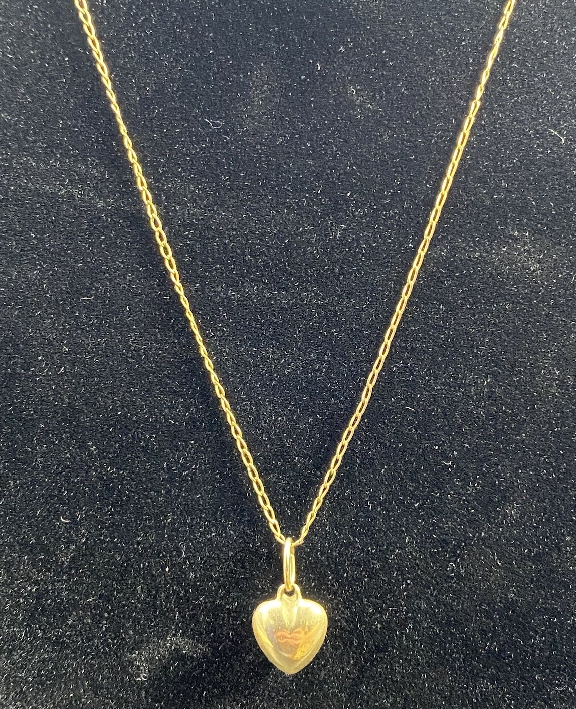 Vintage Marathon 14K Solid Gold Puffy Heart 12K GF Crown Chain Necklace Set