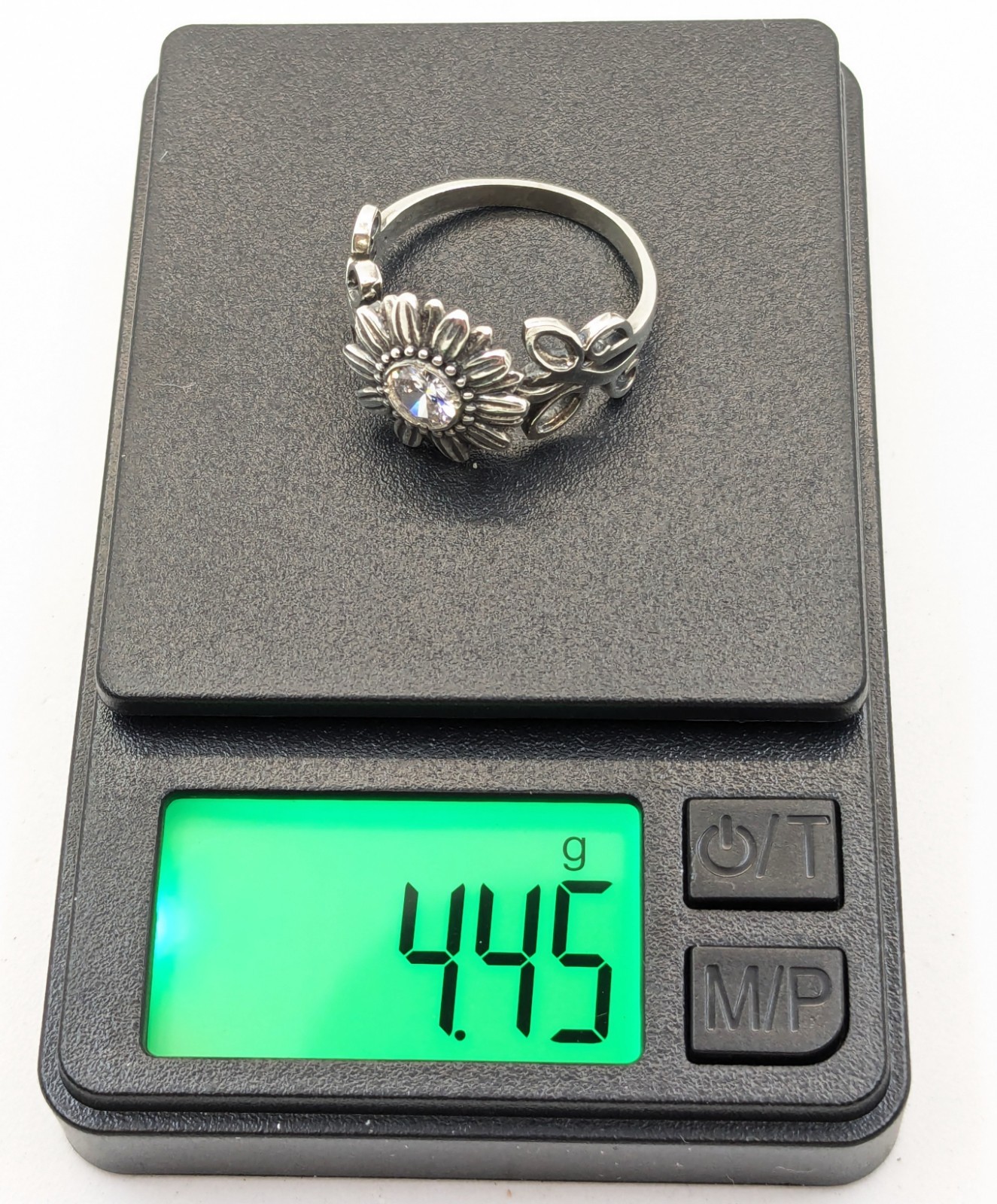 Vintage Elegant RING Silver 925 with Chic Bright Stone -size: 9.5US (19mm) | #2