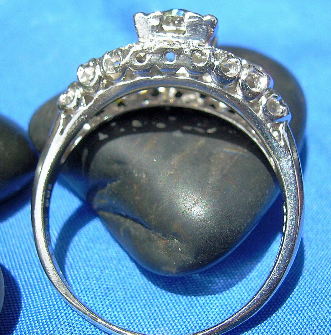 Original EARTH MINED DIAMOND Art Deco Engagement Ring Antique PLATINUM Solitaire