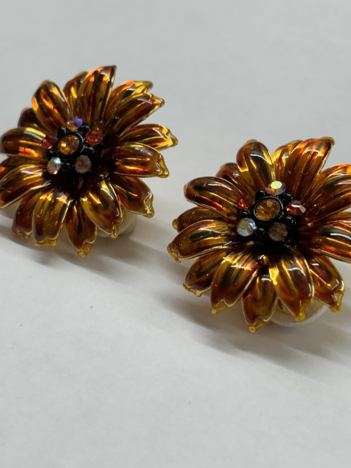 JOAN RIVERS SUNFLOWER EARRINGS, FLOWERS COLLECTION, Clip Earrings, SIGNED