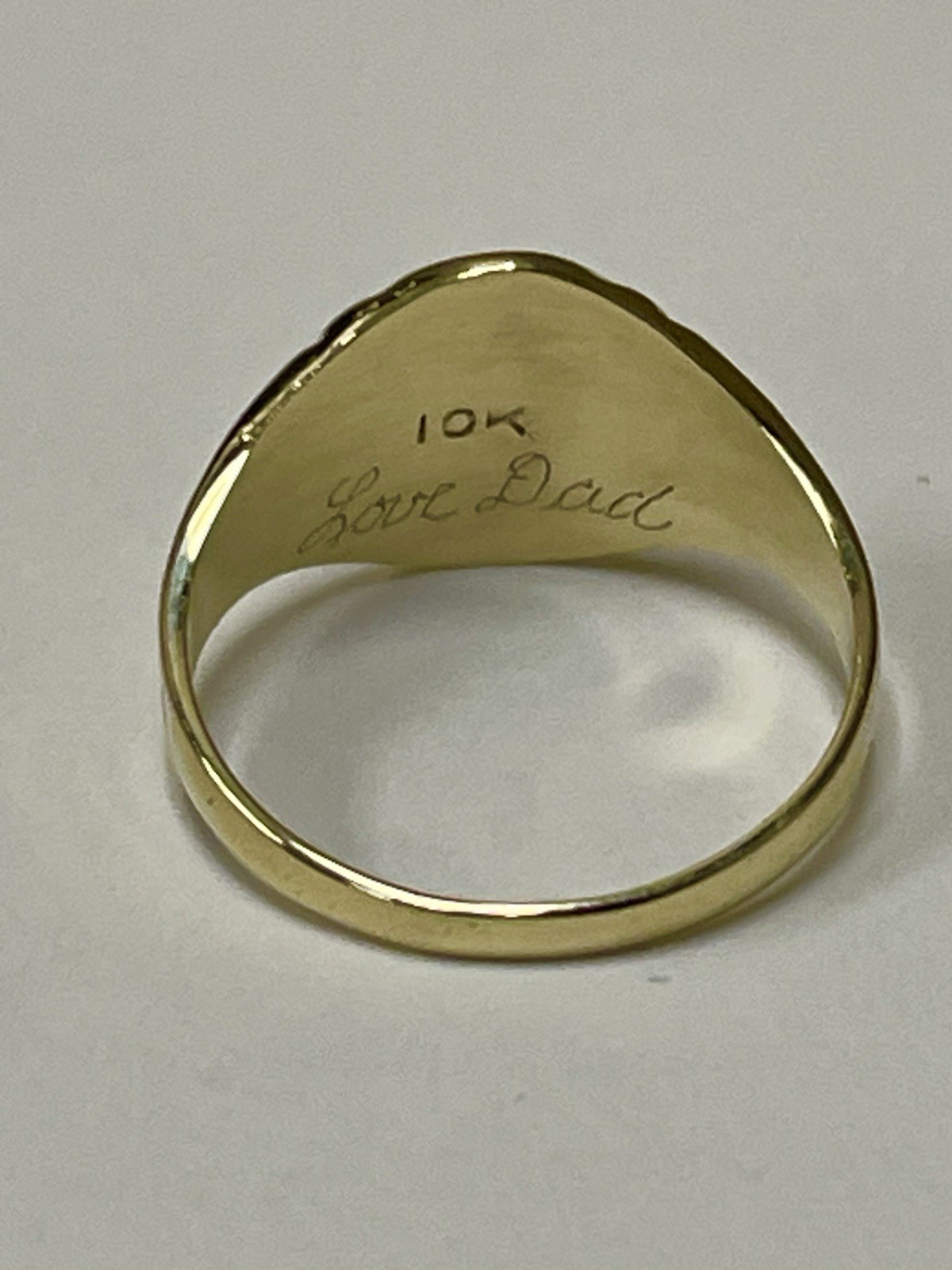 Vintage 10k Yellow Gold Ring Size 4.25 Letters RDM Monogram Engraved Love Dad
