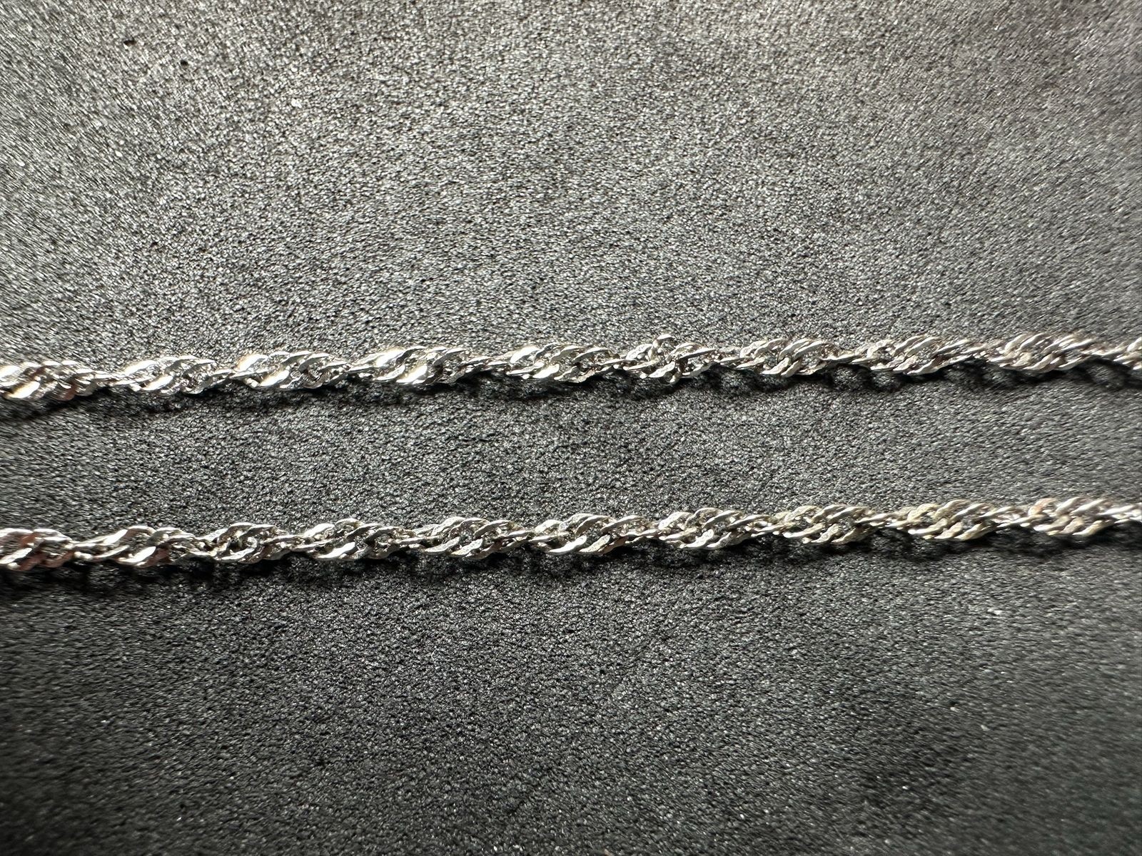 2.07g Vintage Sterling Silver 925 Rope Chain Twist Necklace Adjustable 20 in M
