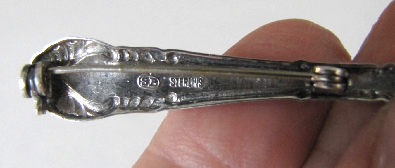 Vintage Sterling Silver Spoon Fork Brooch Pin Set Washington DC Souvenir 2.5″ SB
