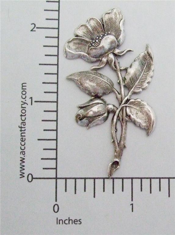 30574 Matte Silver Victorian Flower Spray Jewelry Finding
