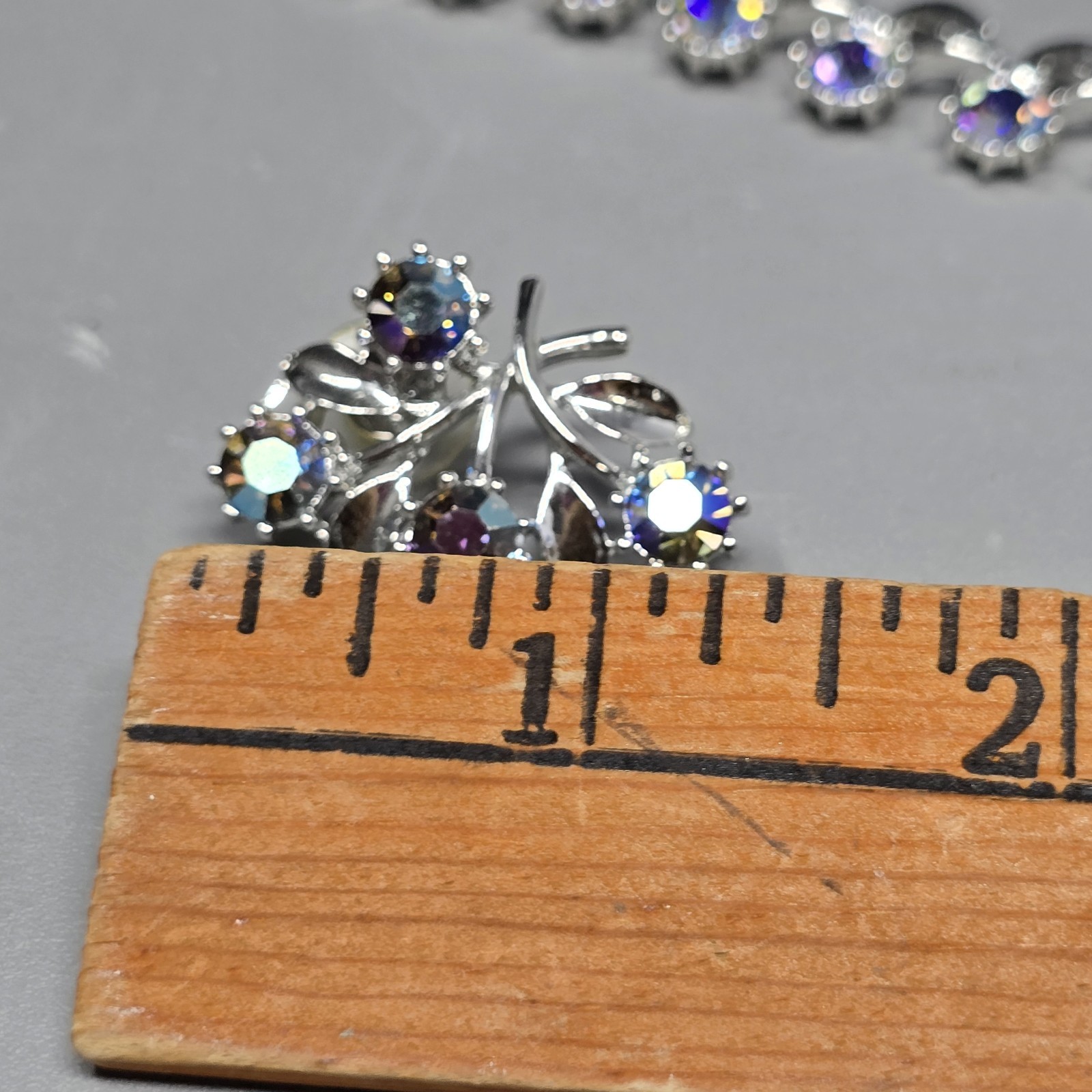 Jewelery Set Parure Necklace Bracelet Earrings AB Rhinestones Pierced EARS