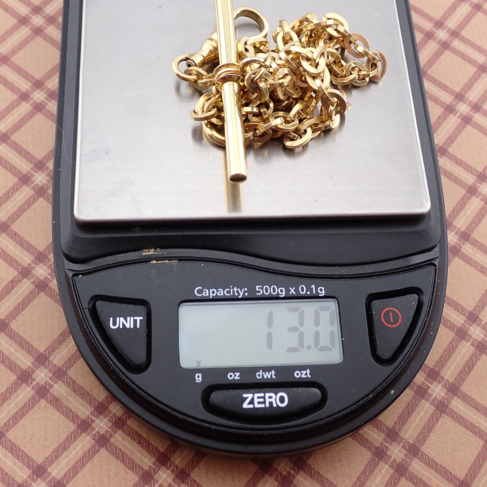 Vintage 12k Gold Filled 13″ Pocket Watch Chain Weighs 13 grams