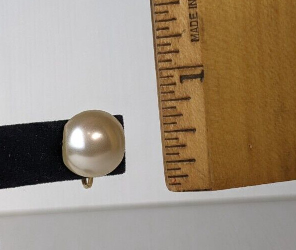 vintage faux semi circle w/two flat sides pearl stud screw back earrings