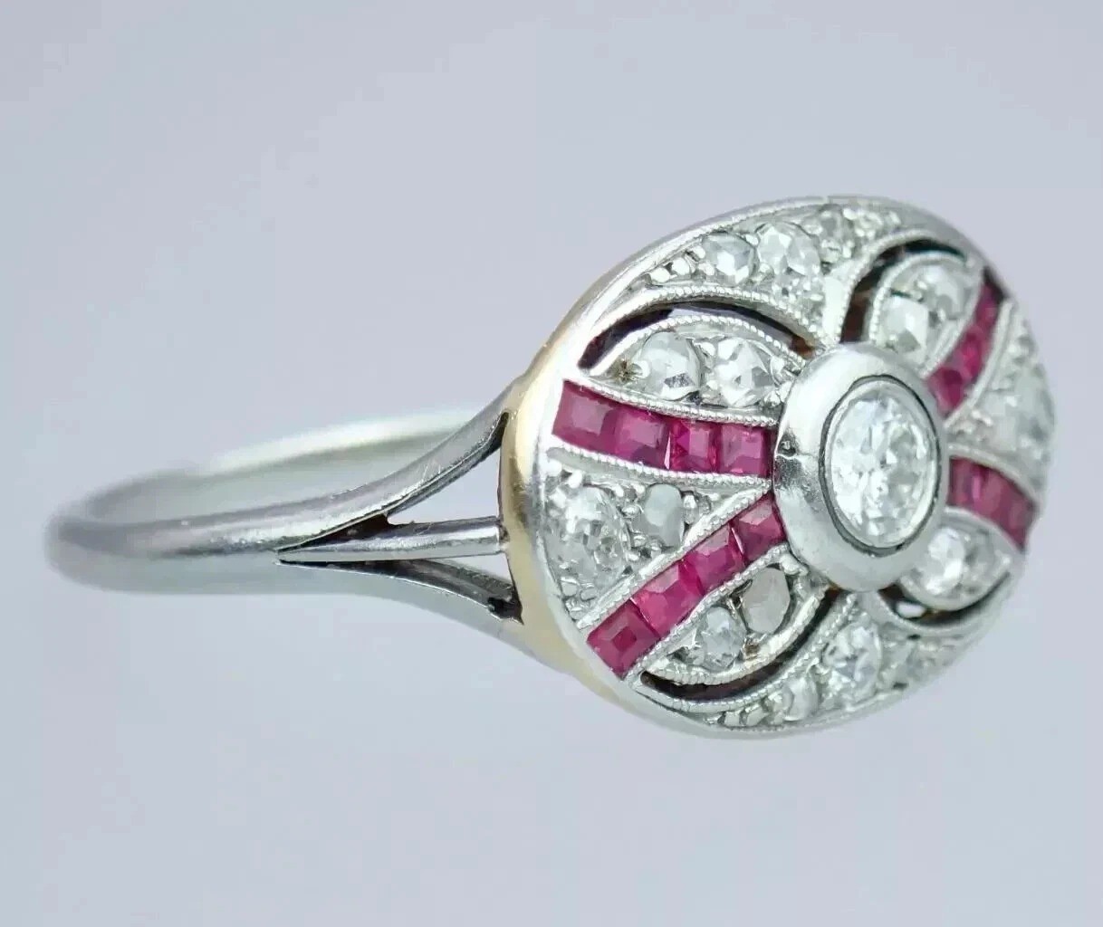 1.23Ct Art Deco Style Lab Created Diamond Wedding Anniversary 925 Silver Ring