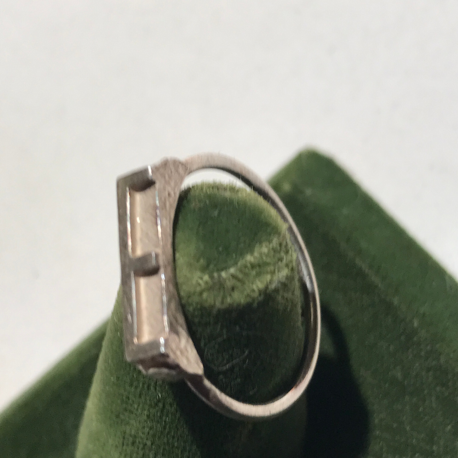 Vintage Sterling Silver Stamped Typebar Monogram “E” Ring Size 6 ADJUSTABLE