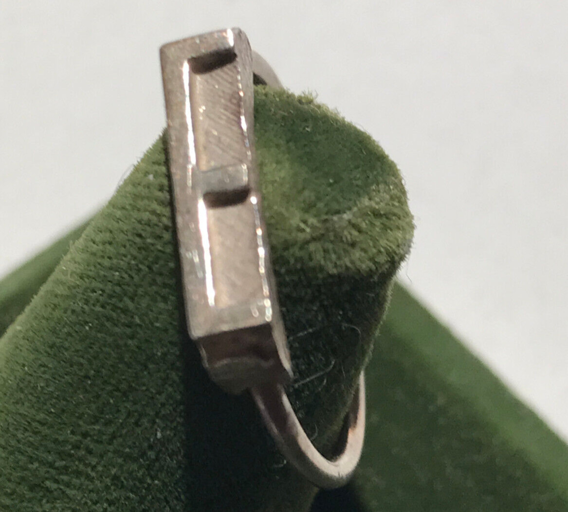 Vintage Sterling Silver Stamped Typebar Monogram “E” Ring Size 6 ADJUSTABLE