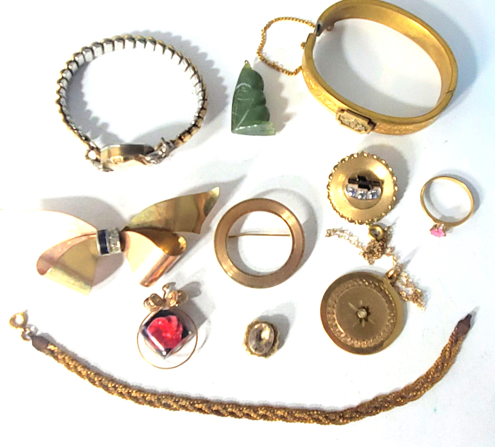 Victorian Edwardian 2 Deco Gold Filled Wear Repair Craft Scrap Jewelry Lot 11 Pc