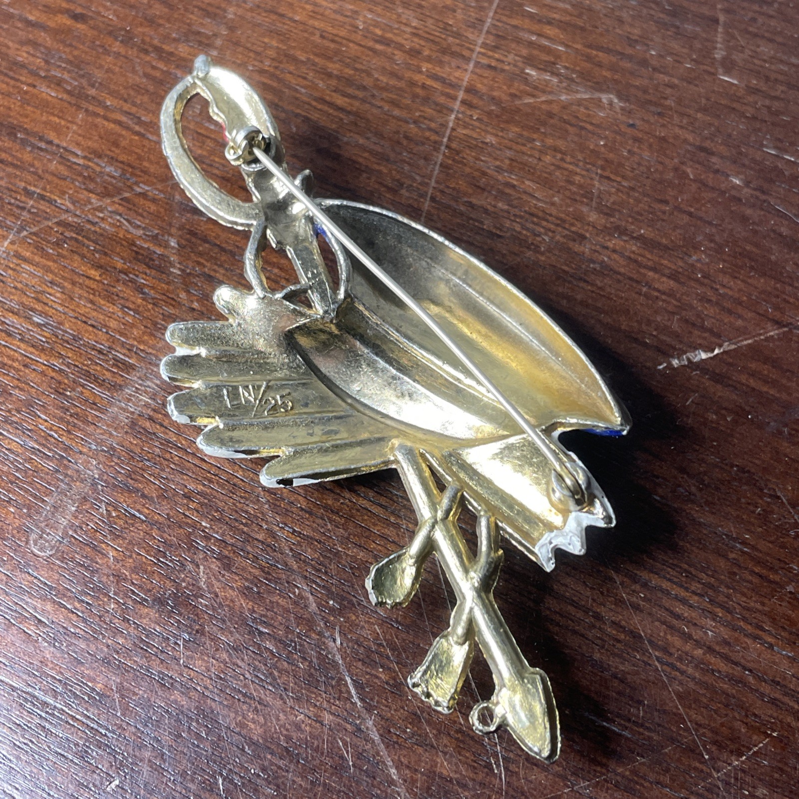 LITTLE NEMO Signed 1940s Pot Metal Figural Military Sweetheart Brooch Pin Ww2