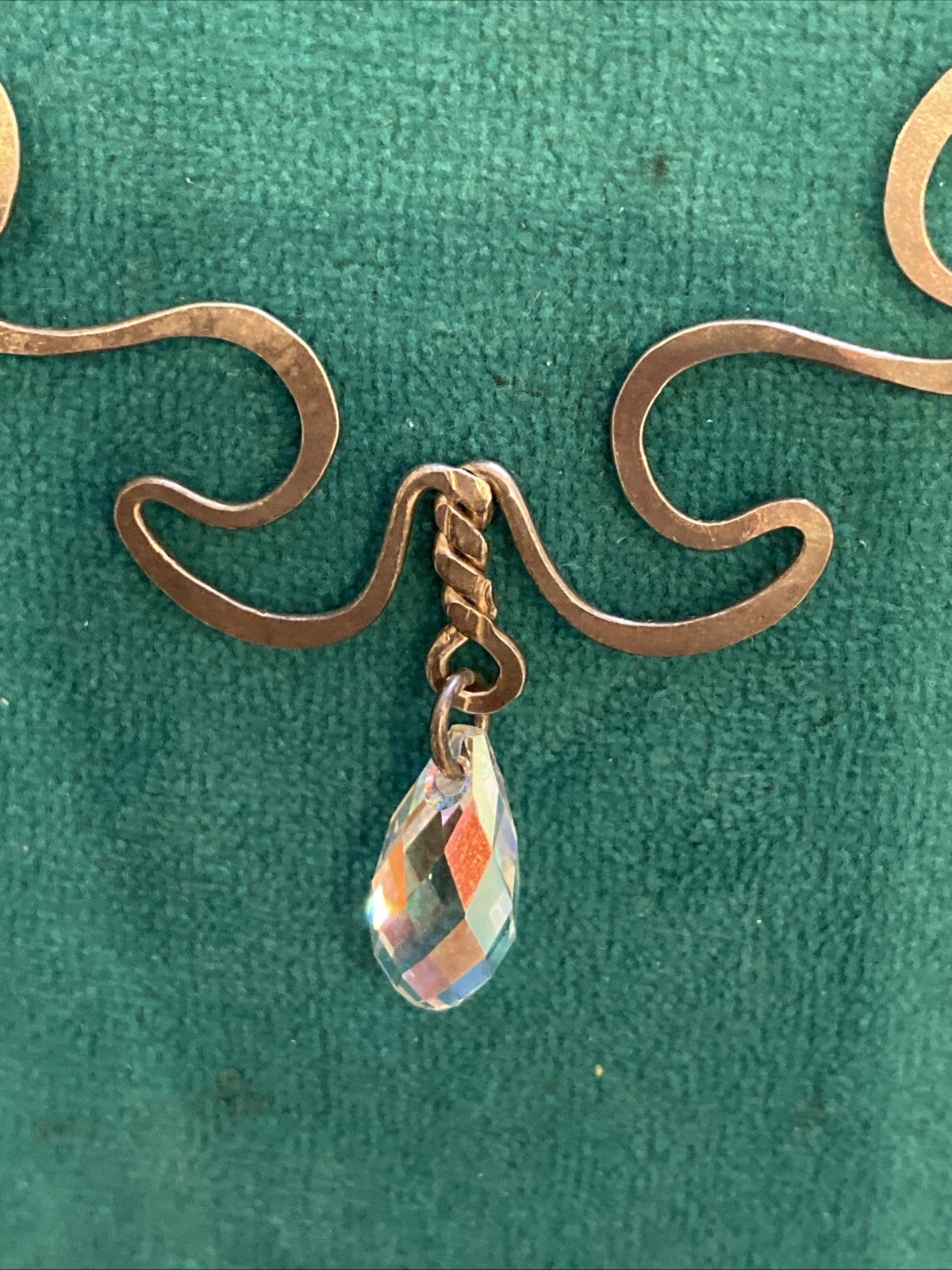 VTG Sterling Silver .925 Signed N/A Aurora Borealis Swirl Necklace 18”