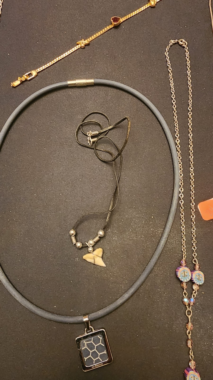 Lot #38 of random estate sale jewelry, mostly necklaces, chains, chokers