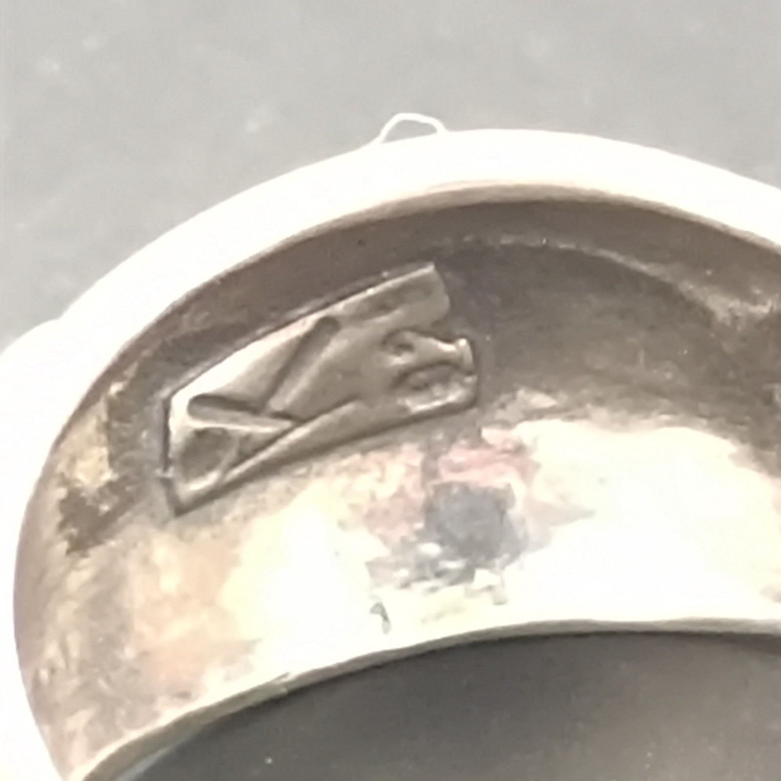 Modernist Gemstone Dome Ring Sterling Silver Cabochon Band Boho Israeli Artisan