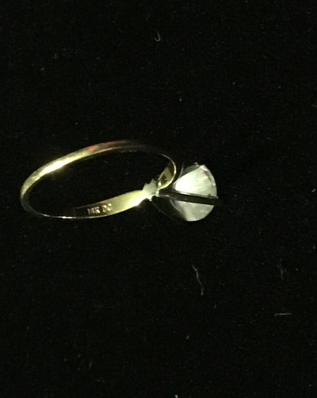 14K Gold Round Cut Solitaire CZ Dainty yet impressive Engagement/ Promise Ring