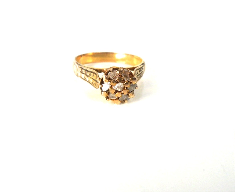 Antique Victorian Diamond . 20 ct 14kt Rose Cut Ring * GAL Appraisal*Gift Box