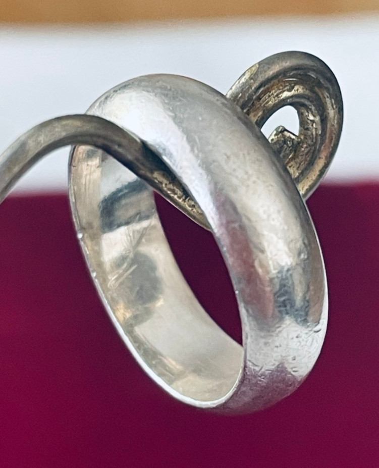 925 solid Sterling Silver Vintage Classic Wedding Band Ring Size 7