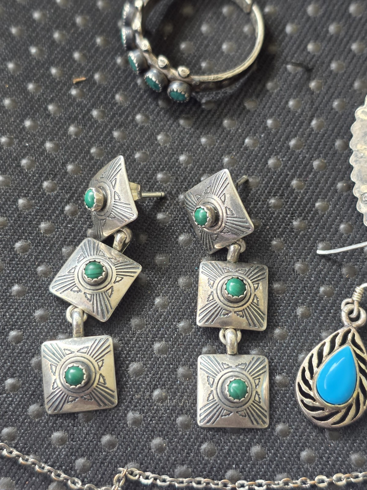 Vintage Sterling Silver Native American Style Jewelry Lot 4 Scrap Or Wear D3