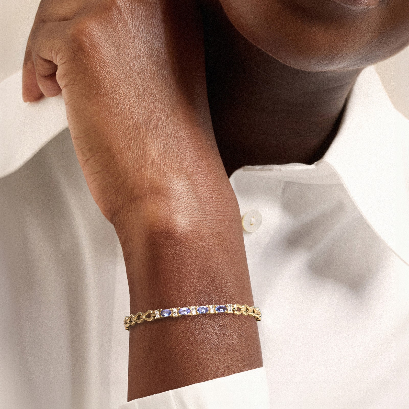 Vint Tanz Brclt w Diamonds in 14k Gold 7 inches