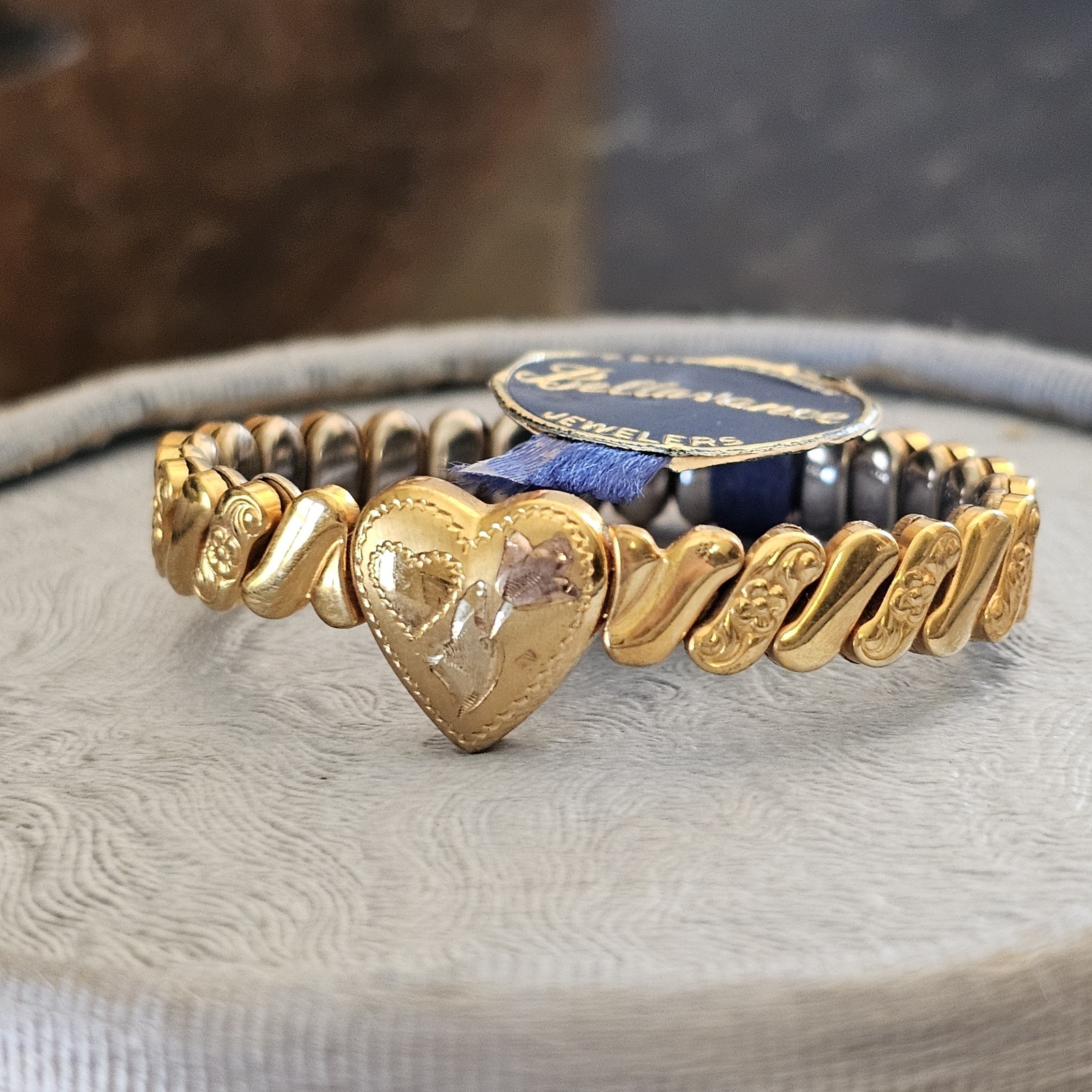Bellavance &Sons Childs Expansion Heart Bracelet Gold Filled 1/20th 12k Vintage