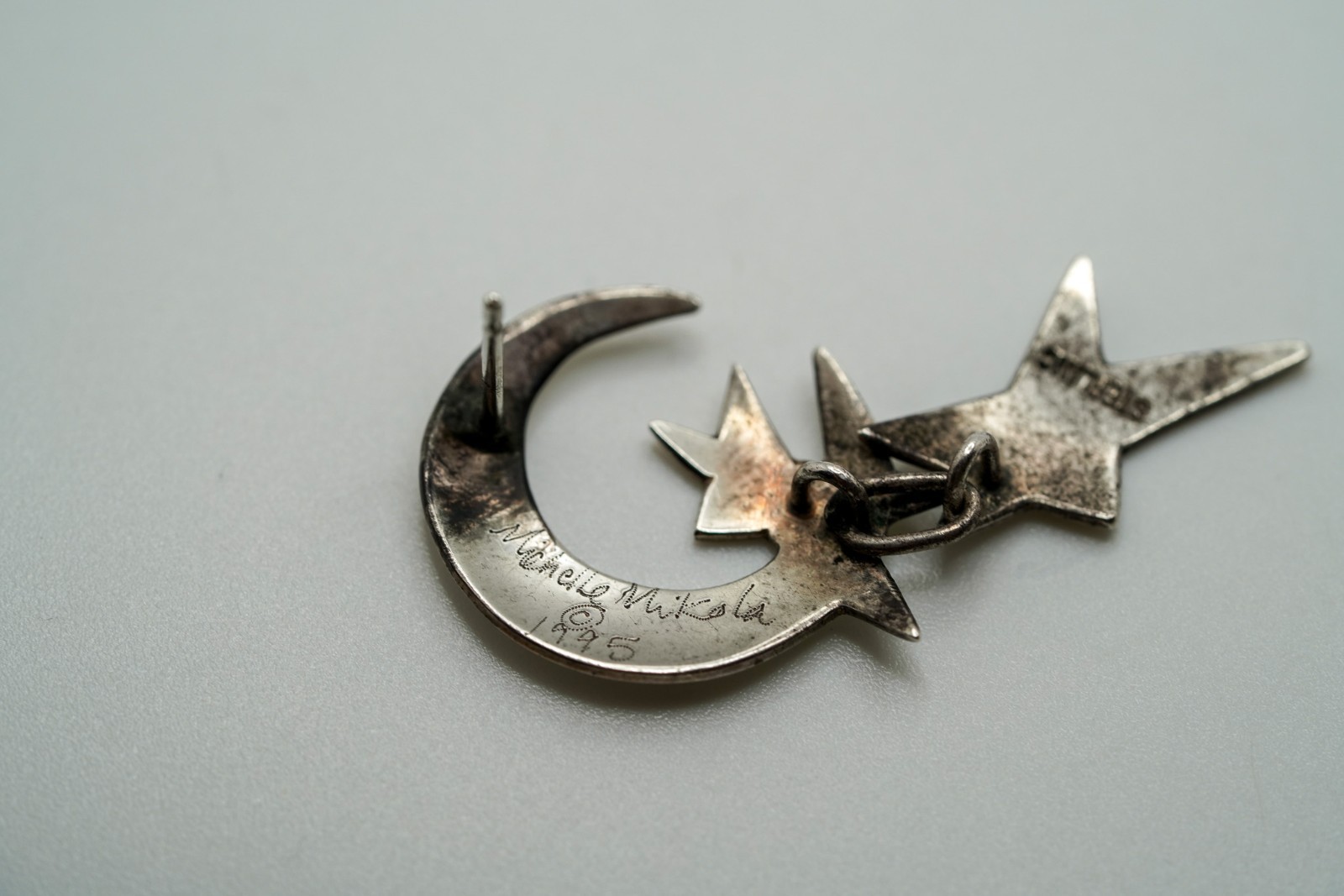 Vintage 1995 Sterling Silver Moon Stars Dangle Earrings 4.2cm JB37