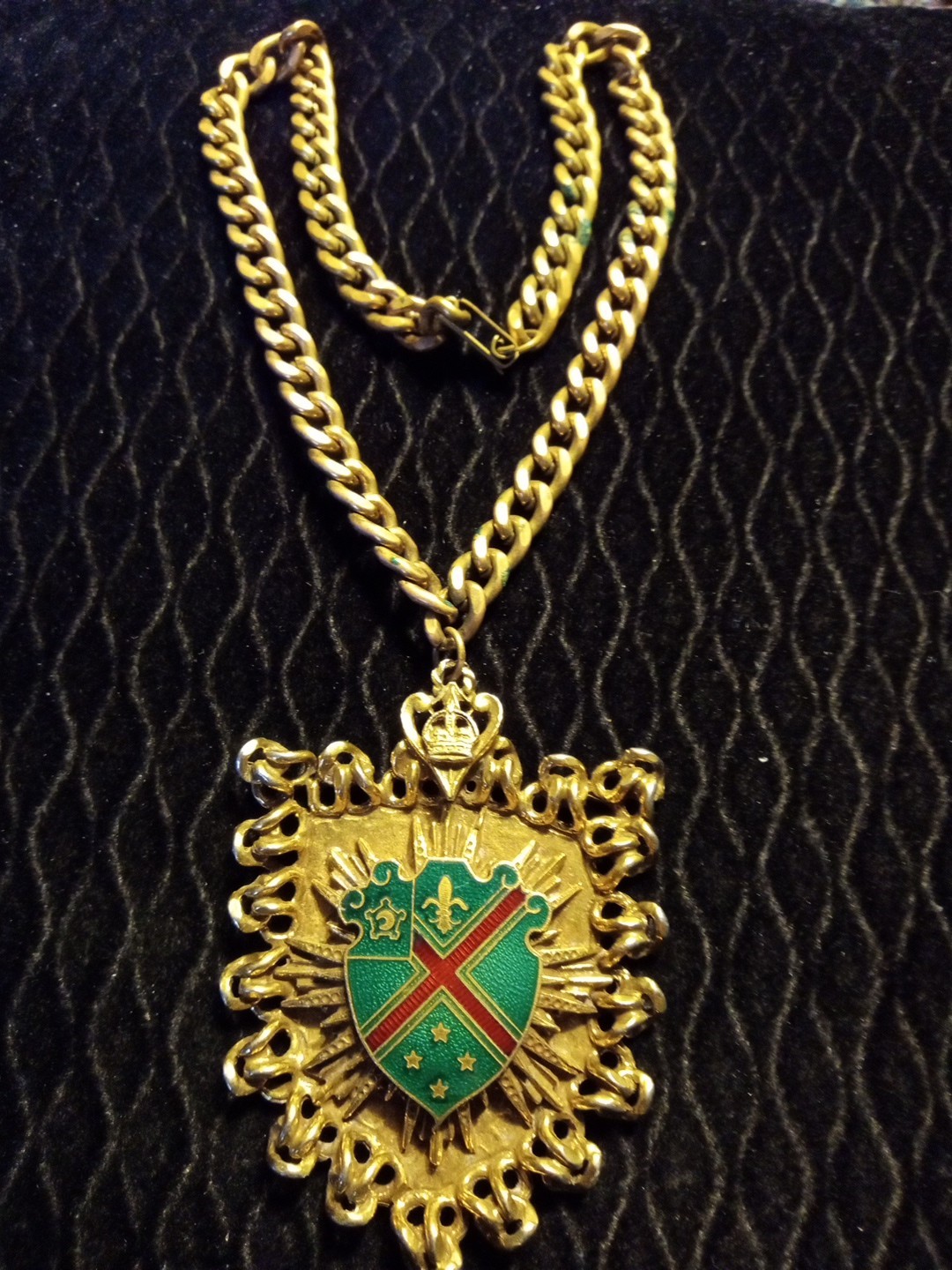 Scottish Enameled Emblem Necklace Antique