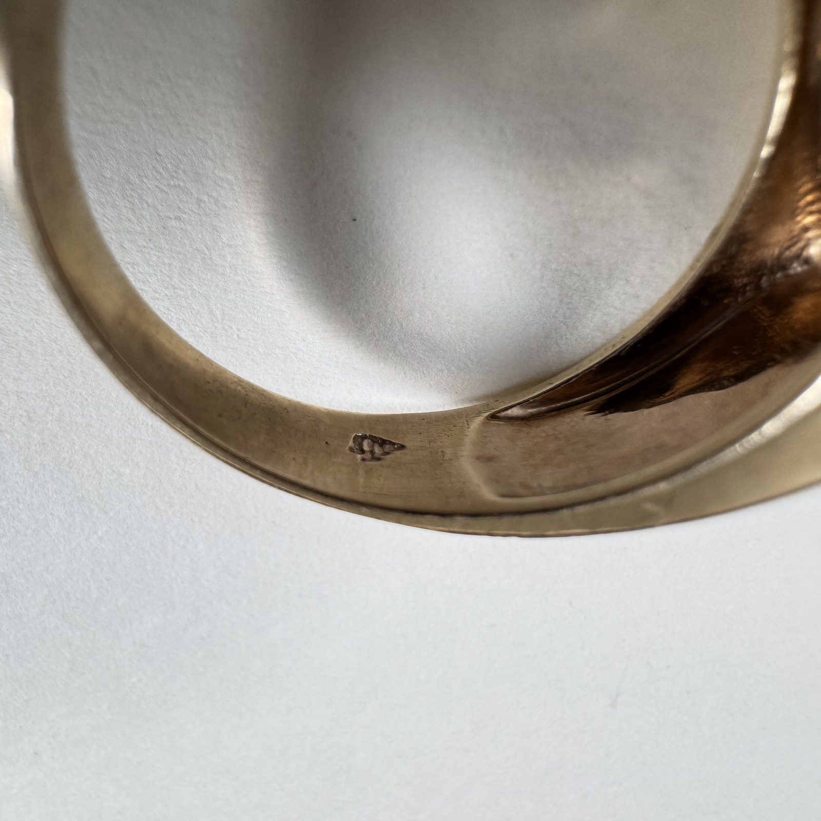 10K Tiger’s Eye-Diamond Unisex Ring, Florentine Finish Yellow Gold, Estate Band