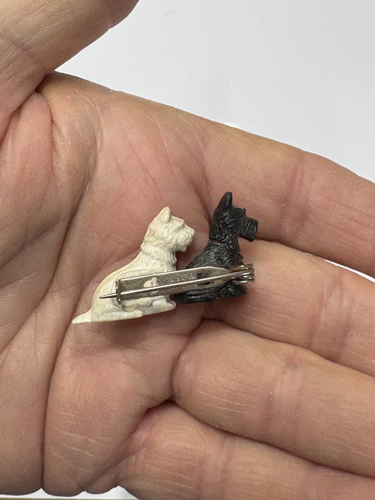 Scottie Dogs Vintage Pin Marked Great Britain