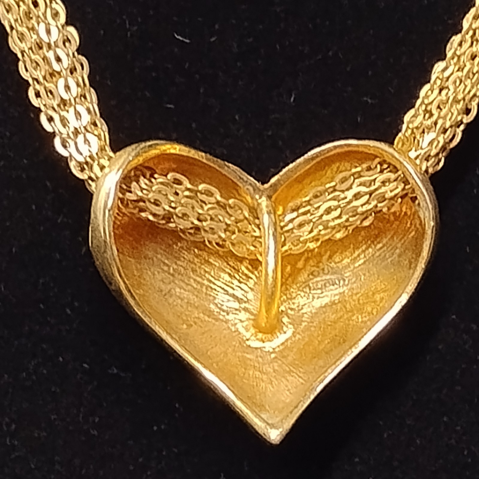 Heart Shape Pendant Necklace Multiple Chain Adjustable Brass Style Metal